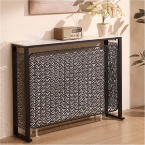 Heizkörperabdeckung aus Metall – Dekorative Fußbodenheizung mit belüftetem Design und verstellbaren Füßen für Wohnzimmer, Schlafzimmer, Flur